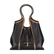 Luxe Tricolor Shopper Tas Tod's , Black , Dames