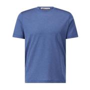 Zijden Blend T-shirt Maurizio Baldassari , Blue , Heren