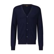 Klassieke V-hals Cardigan Hugo Boss , Blue , Heren