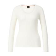 Ribgebreide Trui Elegant Uiterlijk Hugo Boss , White , Dames