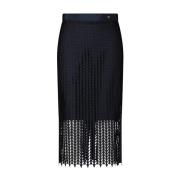 Gehaakte Overlay Midi Rok Marc Cain , Blue , Dames