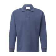 Lange Mouw Poloshirt Closed , Blue , Heren