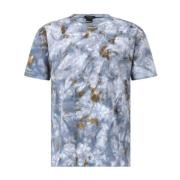 Katoenen T-shirt met abstract patroon Avant Toi , Blue , Heren