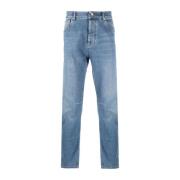 Blauwe Denim Broek Brunello Cucinelli , Blue , Heren