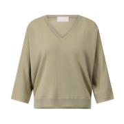 Merino V-hals 3/4 Mouw Pullover Hemisphere , Gray , Dames