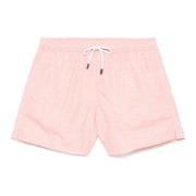 Polyester Zwemshorts met Elastische Riem Fedeli , Pink , Heren