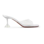 Metallic Pantoffels met 7cm Hak Amina Muaddi , White , Dames