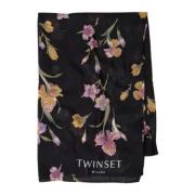 Bloemenprint Sjaal Collectie Twinset , Black , Dames