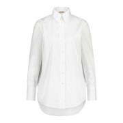 Katoenen Erve Blouse Rechte Pasvorm Knoopsluiting Bloomings , White , ...