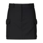 Wollen Mini Rok Samsøe Samsøe , Black , Dames