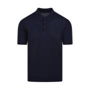 Navy Polo Korte Mouw Sweater Roberto Collina , Blue , Heren