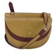 Pre-owned Leather shoulder-bags Cartier Vintage , Beige , Dames