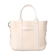 Elegante Leren Shopper Tas Hogan , Beige , Dames