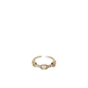 Gouden Kristal Oval T Ring Twinset , Yellow , Dames