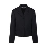 Zwarte getailleerde blazer in lichte keperstof Ganni , Black , Dames