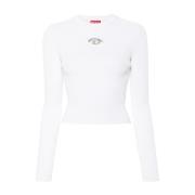 Witte Sweater met Oval D Logo Diesel , White , Dames