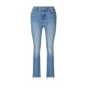 Fray Enkel Skinny-Fit Jeans Mother , Blue , Dames