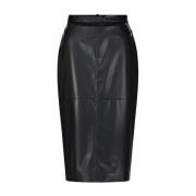 Midi Rok van Imitatieleer met Kettingdetail Raffaello Rossi , Black , ...