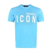 Icon Logo Print T-shirt Dsquared2 , Blue , Dames