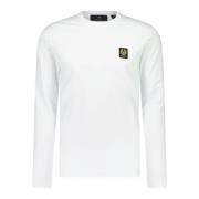 Logo Longsleeve Katoenen Shirt Belstaff , White , Heren