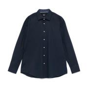 Blauwe Button-Up Shirt Gekromde Zoom Hugo Boss , Blue , Heren