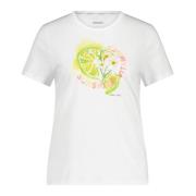 Logo Print Katoenen T-shirt Marc Cain , White , Dames