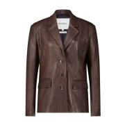 Gestructureerde leren blazer Halfboy , Brown , Dames