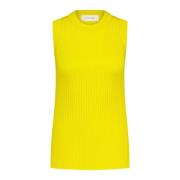 Geribbelde Gebreide Top Aansluitende Snit Sportmax , Yellow , Dames