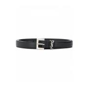 Zwarte riem met Brm0E stijl Saint Laurent , Black , Heren