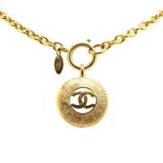 Pre-owned Metal necklaces Chanel Vintage , Yellow , Dames