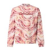 Sweatshirt met print en logo patch Carlo Colucci , Multicolor , Heren