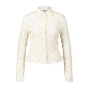 Kanten overhemd Elegant Stijl Msgm , Beige , Dames