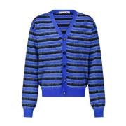 Gestreepte Wollen Vest Marni , Blue , Heren