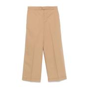 Beige Broek met Omgeslagen Manchetten Seventy , Beige , Dames