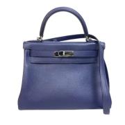 Pre-owned Leather handbags Hermès Vintage , Blue , Dames