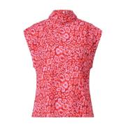 Blouse met print en korte mouwen Patrizia Pepe , Red , Dames