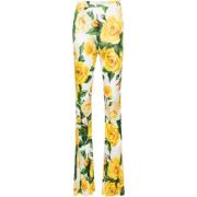 Bloemenprint Hoge Taille Wijde Broek Dolce & Gabbana , Multicolor , Da...