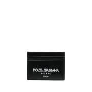 Zwarte Leren Kaarthouder Clutch Dolce & Gabbana , Black , Heren