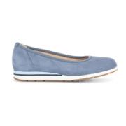 Blauwe nubuck leren ballerina's Gabor , Blue , Dames