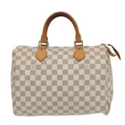 Pre-owned Canvas handbags Louis Vuitton Vintage , White , Dames