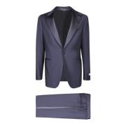 Single-breasted wollen pak met inkeping revers Canali , Blue , Heren