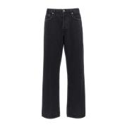 Zwarte Jeans met Ruwe Snede Golden Goose , Black , Heren