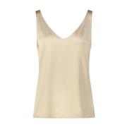 Metallic Top met V-hals Riani , Yellow , Dames