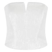 Raffia Paillet Bustier Top Federica Tosi , White , Dames