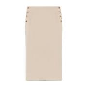 Beige Broek met Knoopsluiting en Zakken Moschino , Beige , Dames