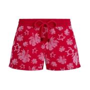 Beflockte Turtles Heart Zwemshorts voor dames Vilebrequin , Red , Dame...