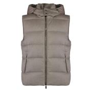 Ganzendons bodywarmer met capuchon Moorer , Beige , Heren