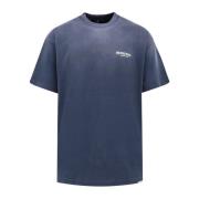 Vintage Katoenen T-shirt met Frontlogo Represent , Blue , Heren