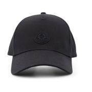 Katoenen Logo Patch Verstelbare Band Hoed Moncler , Black , Heren