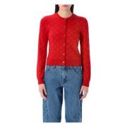 Maan Jacquard Vest Marine Serre , Red , Dames